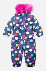 Темно-синий комбинезон зимний на велюре для девочки PlayToday Baby 398154