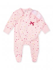 Розовый комплект: комбинезон, нагрудник для девочки PlayToday Baby 398857