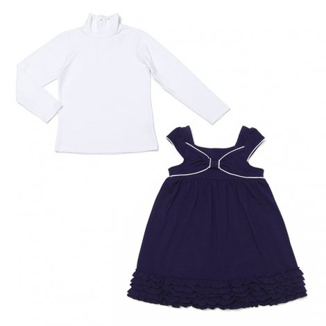 Белый комплект: водолазка, платье для девочки PlayToday 432035, вид 1