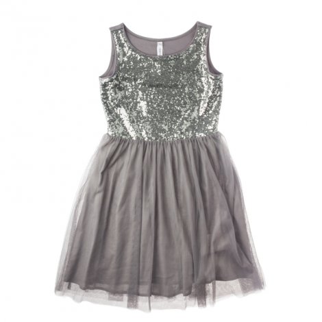 Темно-серое платье текстильное для девочки S'COOL 454004, вид 1