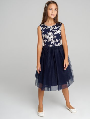Темно-синее платье для девочки PlayToday Tween 494005, вид 5
