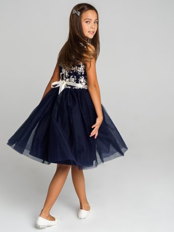 Темно-синее платье для девочки PlayToday Tween 494005, вид 7