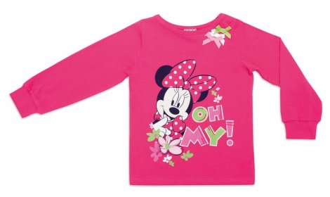 Розовая футболка с длинным рукавом для девочки PlayToday 642002, вид 1