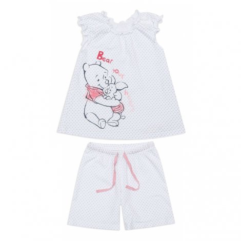 Белая пижама: туника, шорты для девочки PlayToday 646001, вид 1