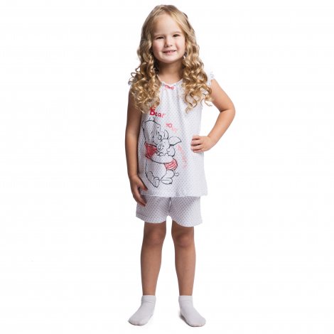 Белая пижама: туника, шорты для девочки PlayToday 646001, вид 7