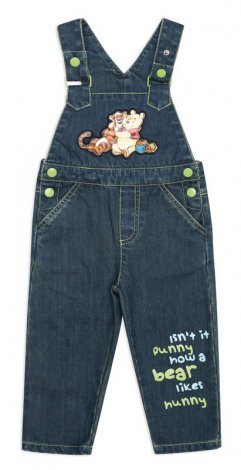 Синий полукомбинезон джинсовый для мальчика PlayToday Baby 647001, вид 1