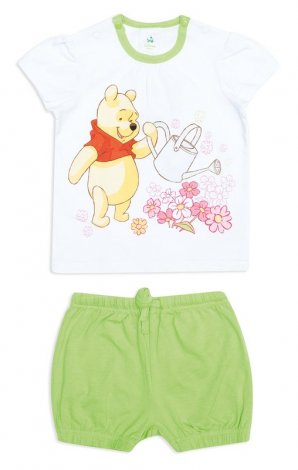 Белый комплект: футболка, шорты для девочки PlayToday Baby 648001, вид 1
