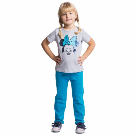 Голубые брюки для девочки PlayToday 162077, вид 3