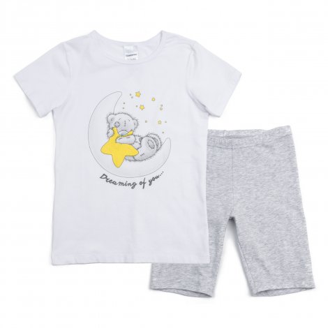 Белый комплект: футболка, шорты для девочки PlayToday 686001, вид 1
