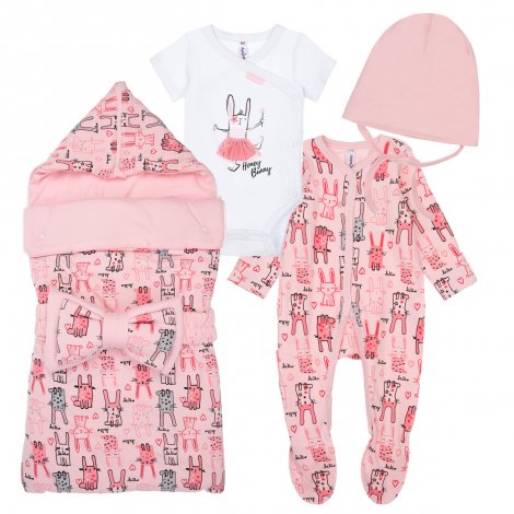 Белый комплект на выписку: конверт, боди, комбинезон, шапочка для девочки PlayToday Baby 820421019, вид 1