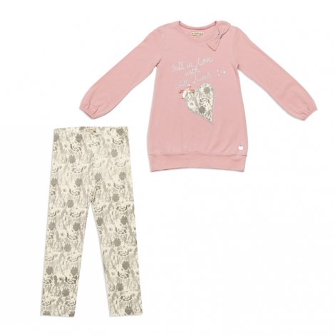 Розовый комплект : туника, брюки (леггинсы) для девочки PlayToday 842010, вид 1
