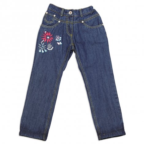 Синие брюки утепленные джинсовые для девочки PlayToday 842018, вид 1