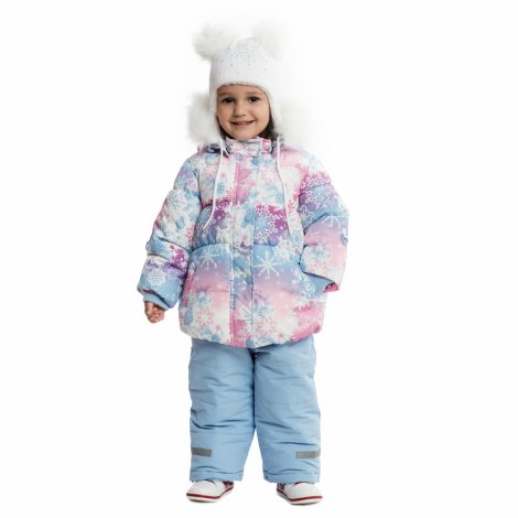 Голубой комплект зимний: куртка, полукомбинезон для девочки PlayToday Baby 368051, вид 4