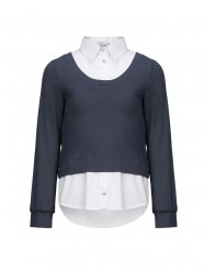 Серая блузка-обманка для девочки Stylish Amadeo AB088G