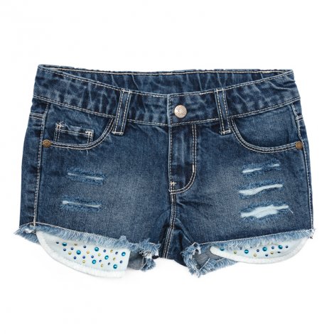 Синие шорты  джинсовые для девочки PlayToday 172106, вид 1