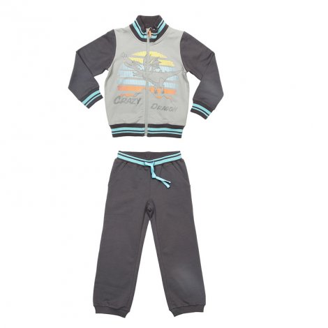 Серый комплект : толстовка, брюки для мальчика PlayToday 345017, вид 1