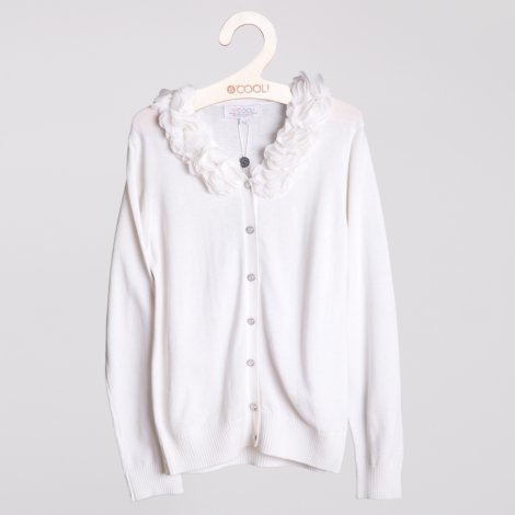 Белый кардиган трикотажный для девочек  белый для девочки S'COOL 354081/26, вид 1