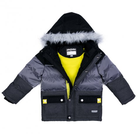 Серая куртка на флисе для мальчика PlayToday 371101, вид 2