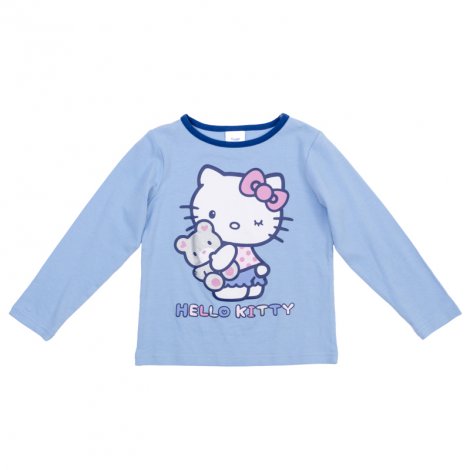 Синий комплект: футболка с длинным рукавом, брюки для девочки PlayToday 566001/4460, вид 2