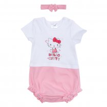Белый комплект : полукомбинезон, повязка для девочки PlayToday Baby 678803