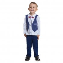 Синий комплект: футболка с длинным рукавом, брюки для мальчика PlayToday Baby 477004