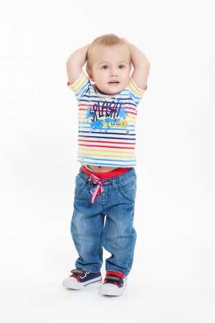 Синие джинсы для мальчика PlayToday Baby 147040, вид 3