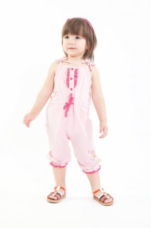 Розовый полукомбинезон для девочки PlayToday Baby 148079, вид 5