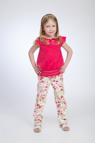 Разноцветные брюки для девочки PlayToday 242013, вид 3