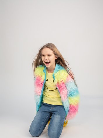 Желто-зеленая футболка для девочки S'COOL 194082, вид 4