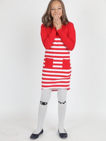 Красное платье для девочки S'COOL 194073/5720, вид 5