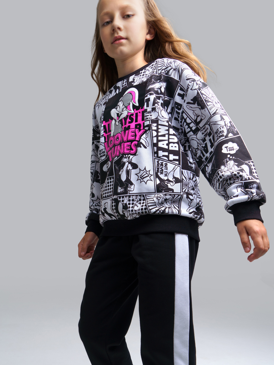 Черная толстовка для девочки PlayToday Tween (32241625) купить в ...